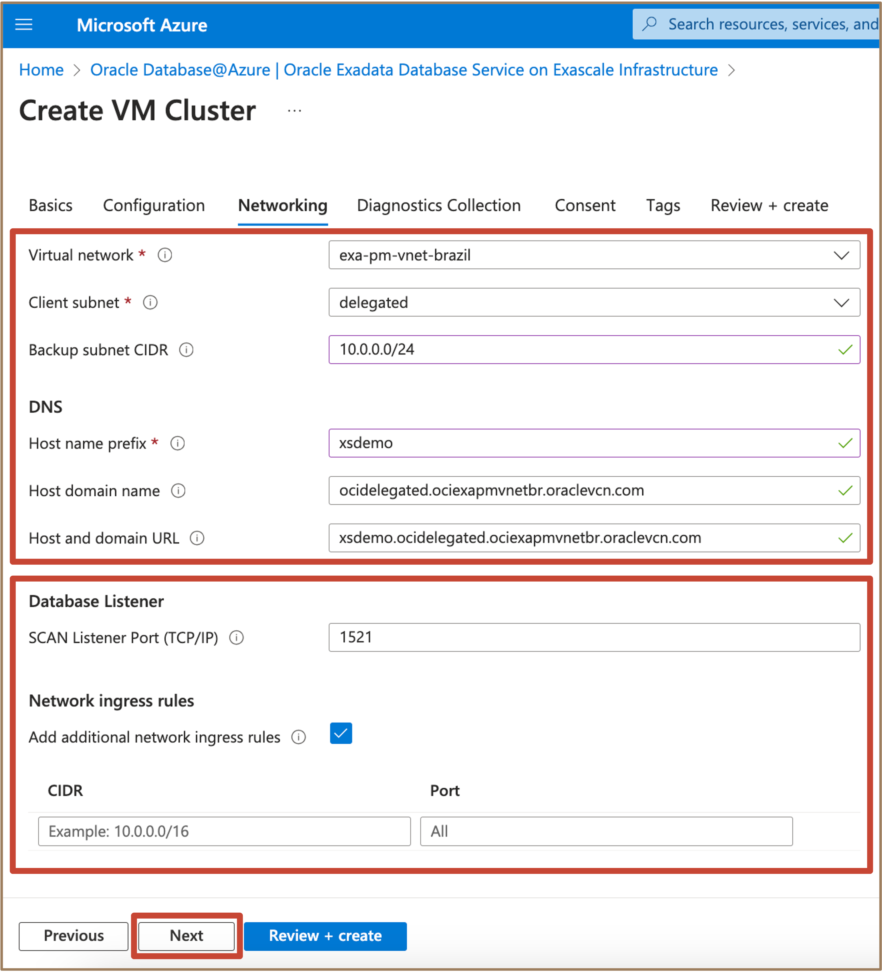 Image présentant les options de configuration réseau