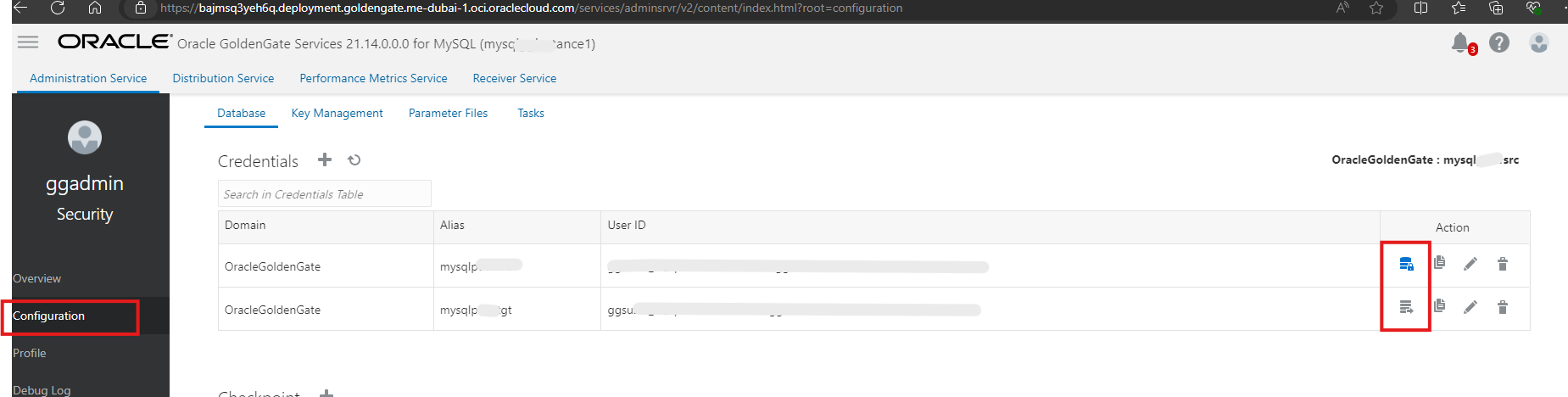 Image montrant comment tester une connexion dans la console GG