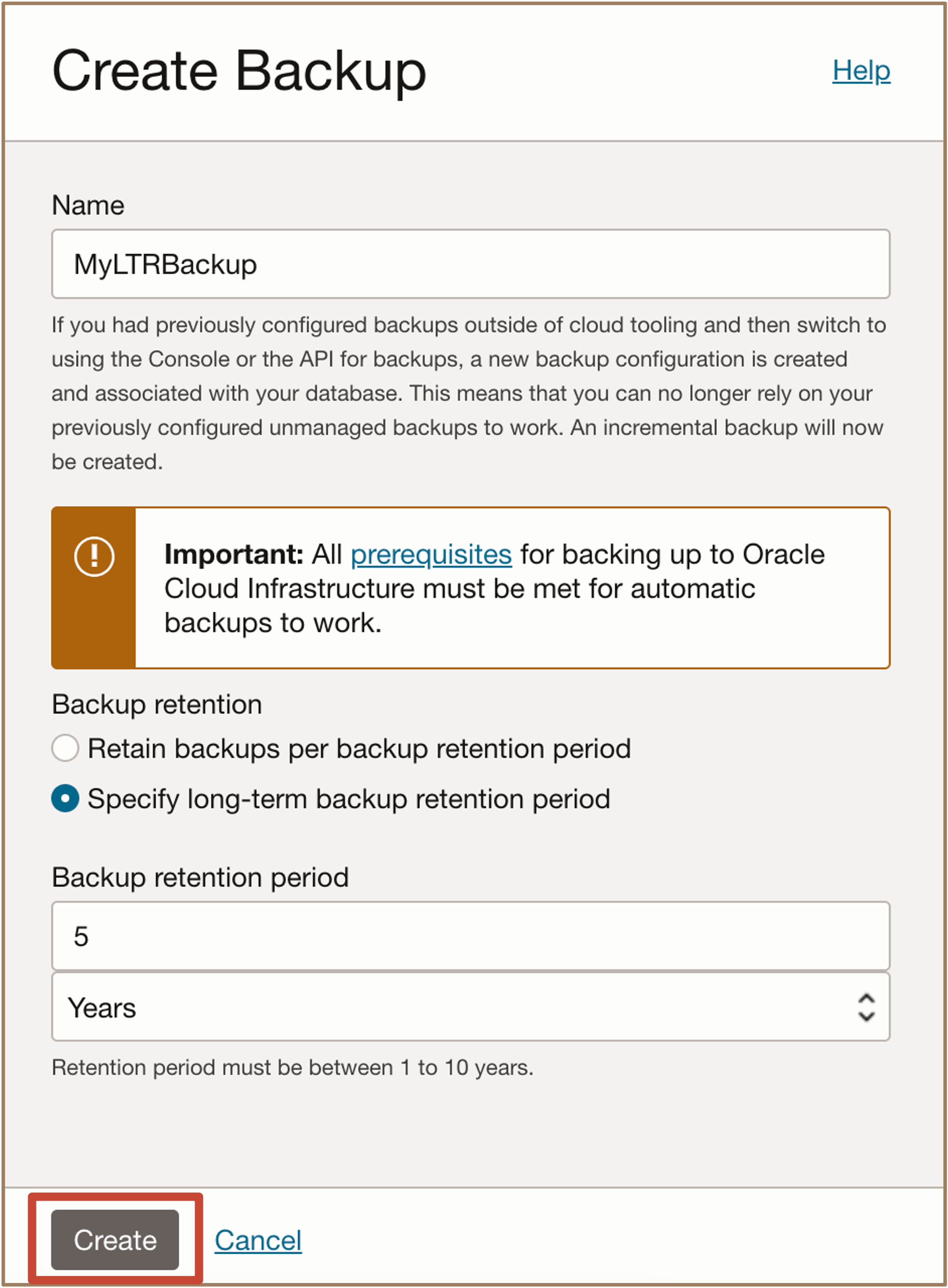 Image montrant le bouton Créer un objet LTR