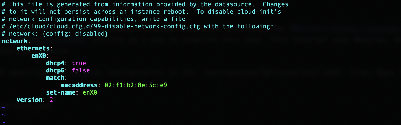 vérifier le fichier de configuration netplan