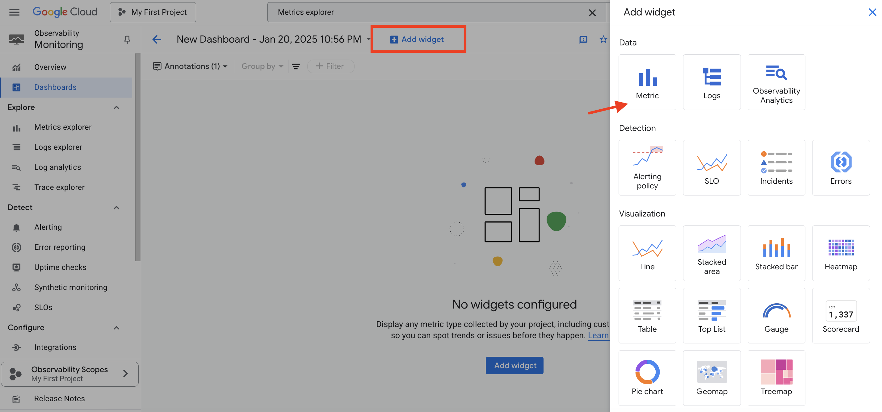 Ajouter un widget