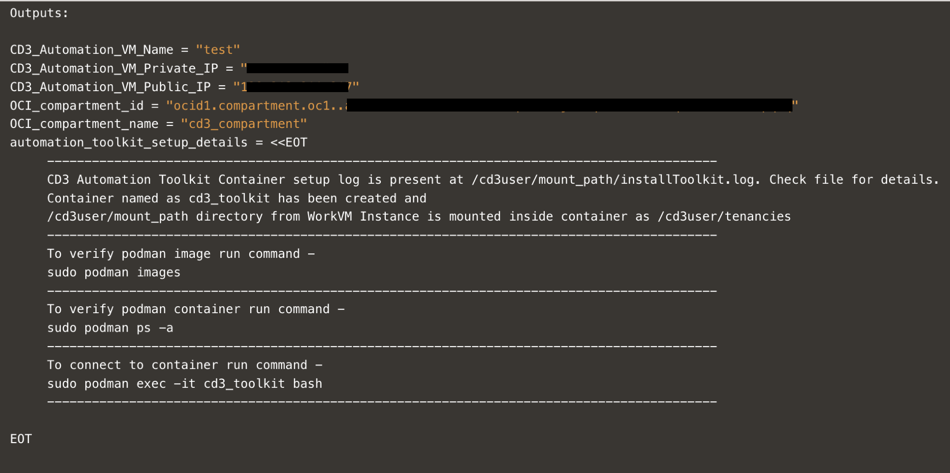 rmstackoutput