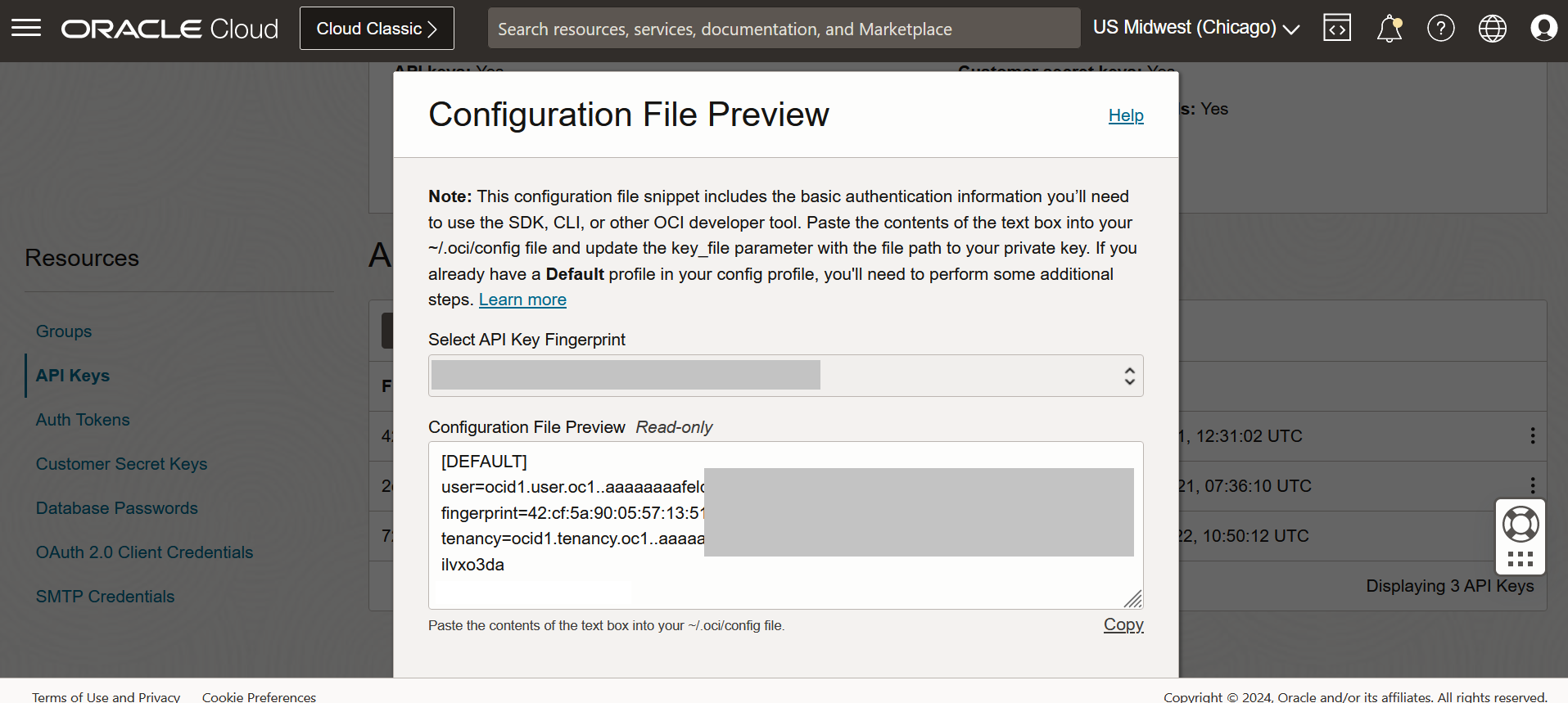 Enregistrer le fichier de configuration