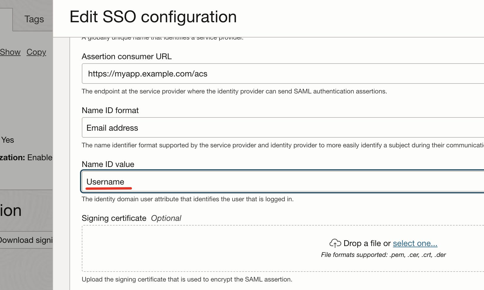 Application SAML