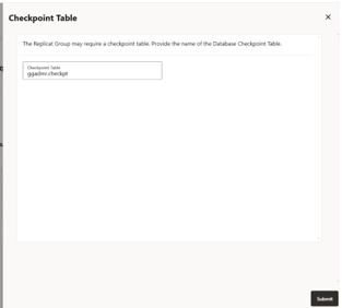 Image présentant la création de la table de points de reprise