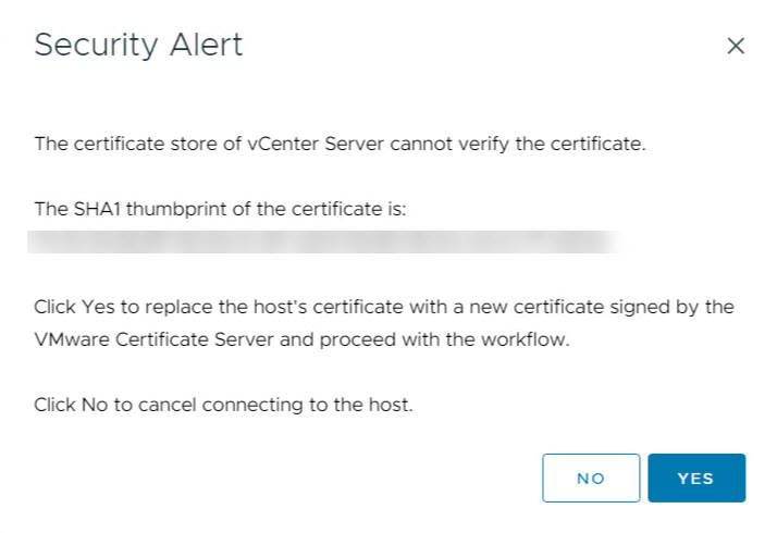 vCenter - Certificat de sécurité