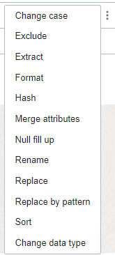 Menu de transformations