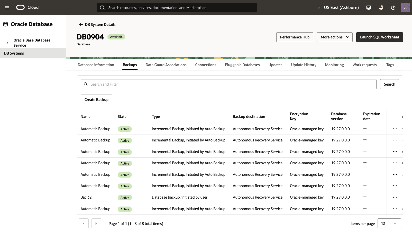 Cette capture d'écran illustre la sauvegarde automatique de Base Database. Cette capture d'écran illustre la sauvegarde automatique de Base Database.