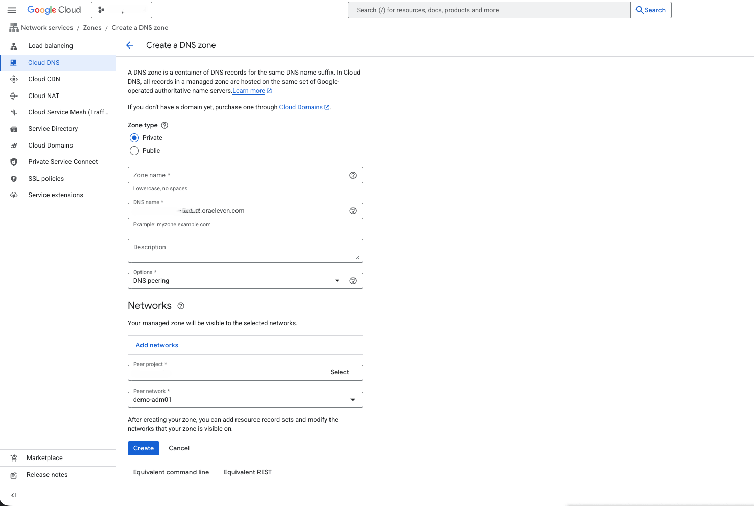 Cette capture d'écran montre comment créer une zone DNS.