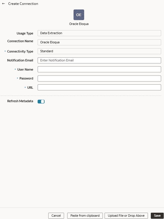 Description de la capture d'écran fawag-eloqua-create-connection.png Description de la capture d'écran fawag-eloqua-create-connection.png
