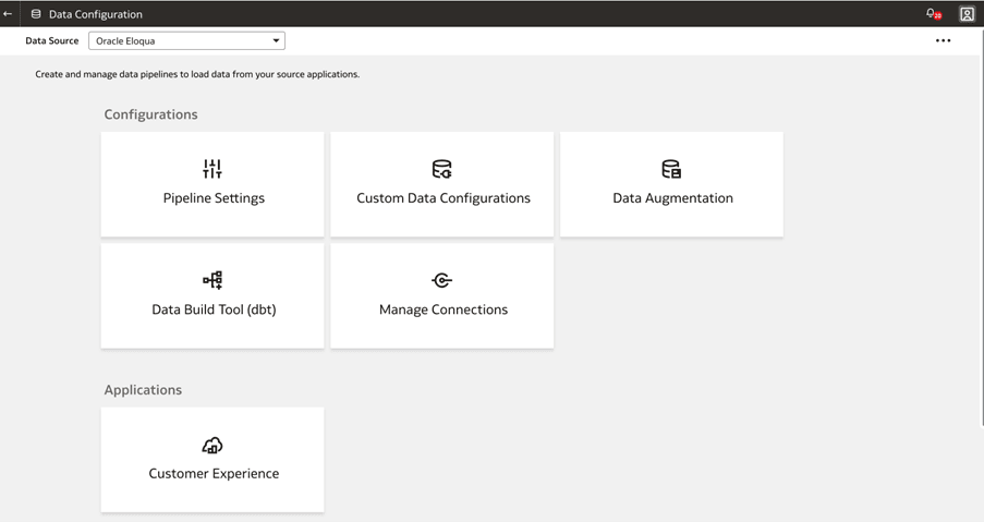 Sélectionner Oracle Eloqua comme source de données
