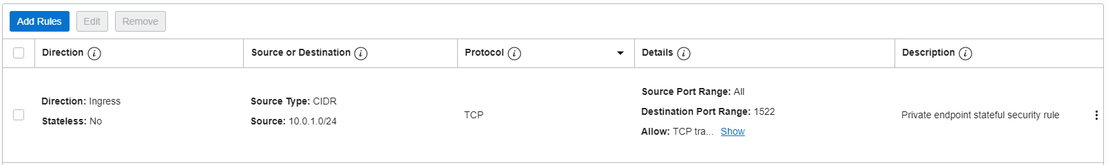 Description de l'image adb_private_vcn_nsg_stateful1.png ci-après