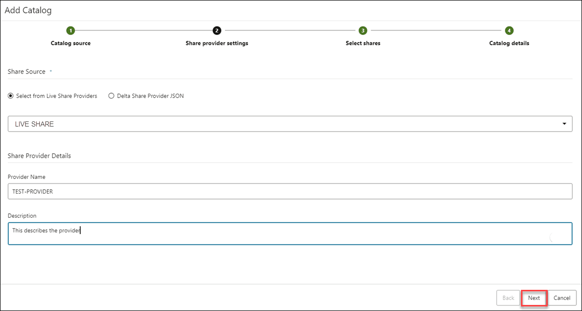 Description de l'image add-catalog-share-settings.png suivante