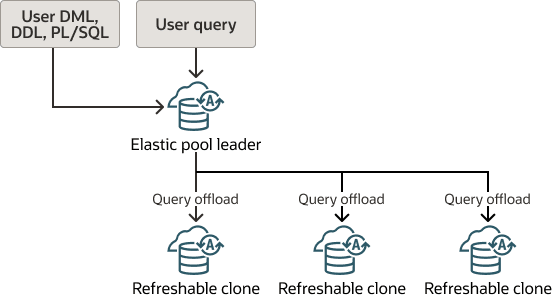 Description de l'image autonomous-elastic-pool-leader-query-offload.png