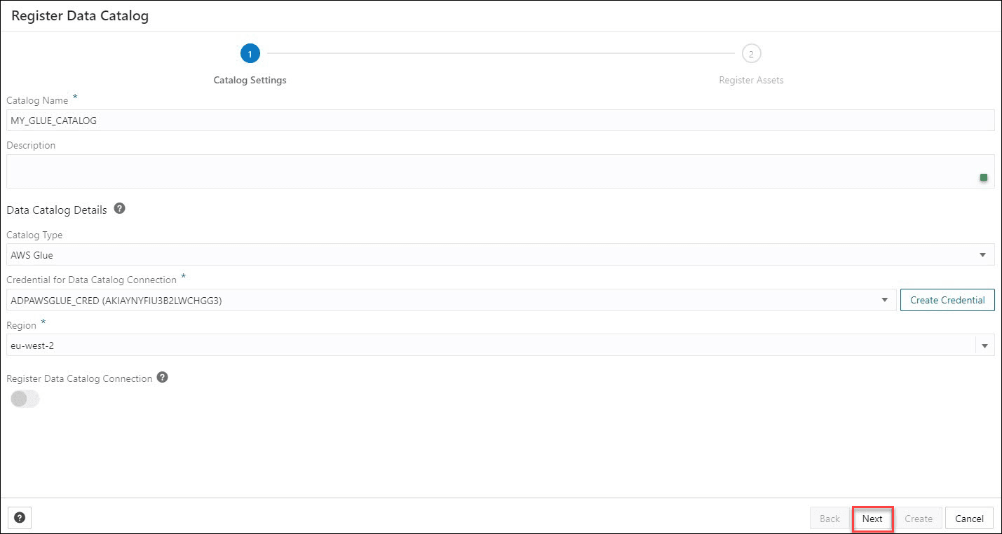 Description de l'image register-aws-glue.png