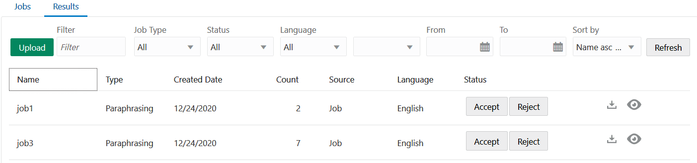 Description de l'image paraphrase_job_results_page.png ci-après