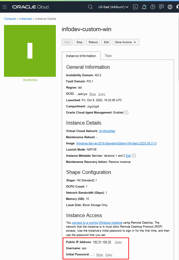 Détail instance (page)