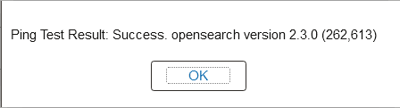Résultat du test ping pour OpenSearch