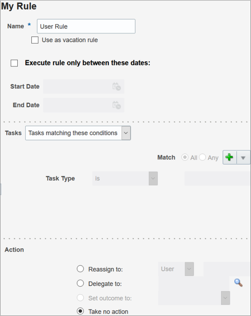 Page Mes règles sous l'onglet Mes règles permettant de définir d'autres règles pour le workflow