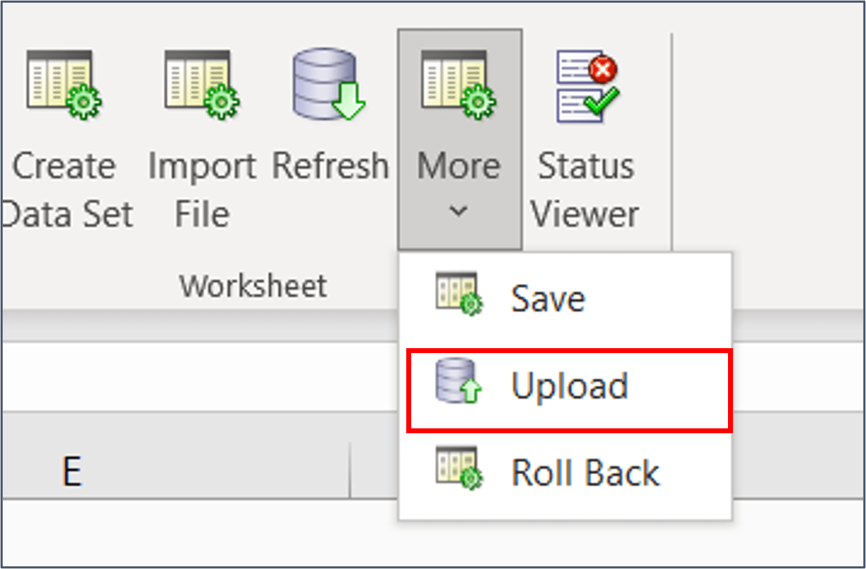 Cliquez sur More > Upload (Plus > Charger).