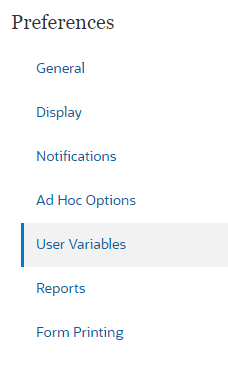 Variables utilisateur