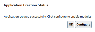 Statut de création d'application terminé