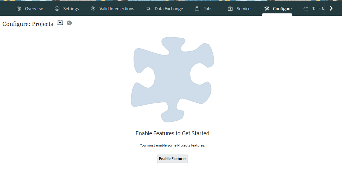 Configurer la page pour les projets