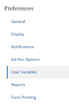 Variables utilisateur