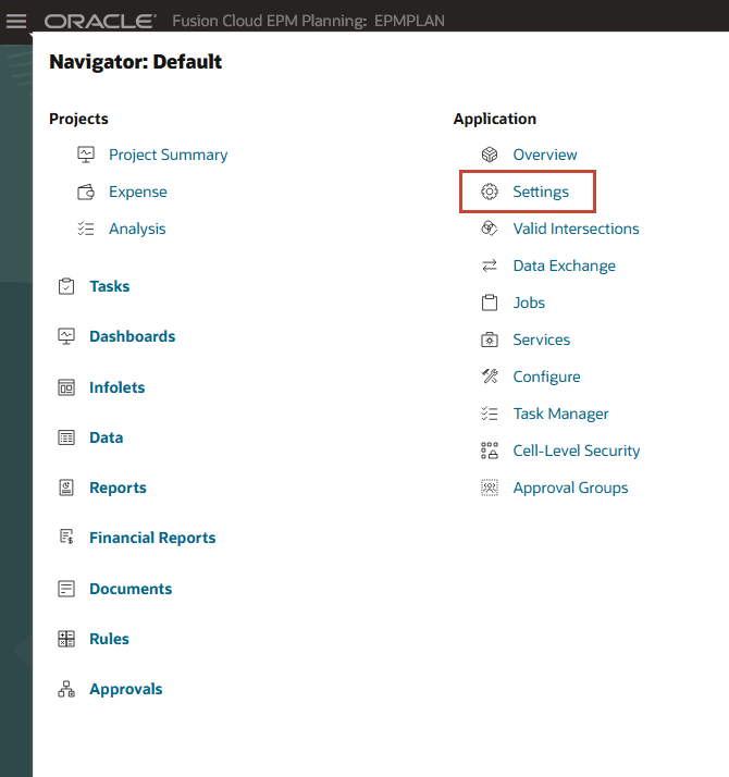 Accéder aux paramètres d'application