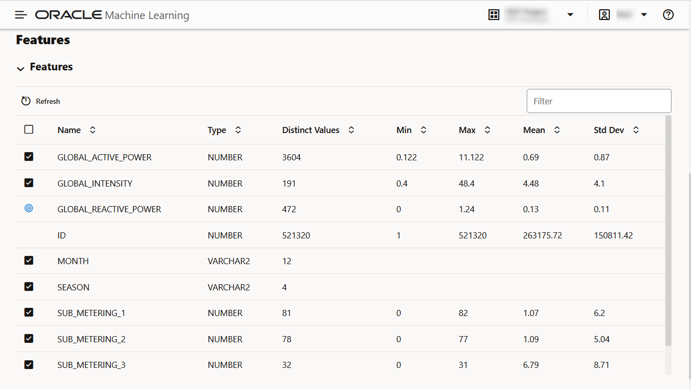 Grille de fonctions dans Data Monitor