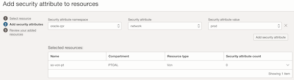 Capture d'écran illustrant la sélection d'attribut de ressources protégées par ZPR. Capture d'écran illustrant la sélection d'attribut de ressources protégées par ZPR.