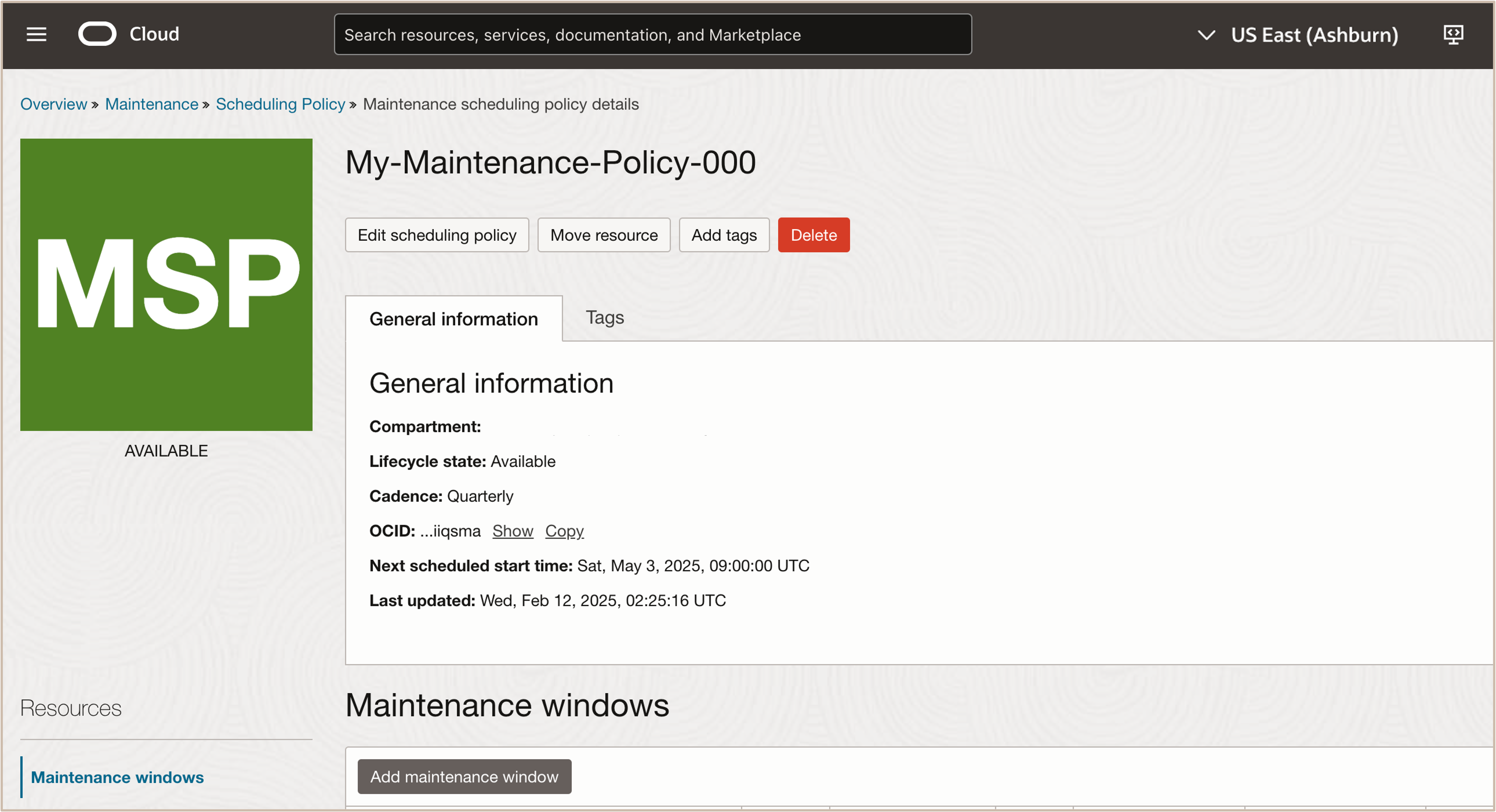 Illustration présentant la stratégie de programmation de maintenance créée
