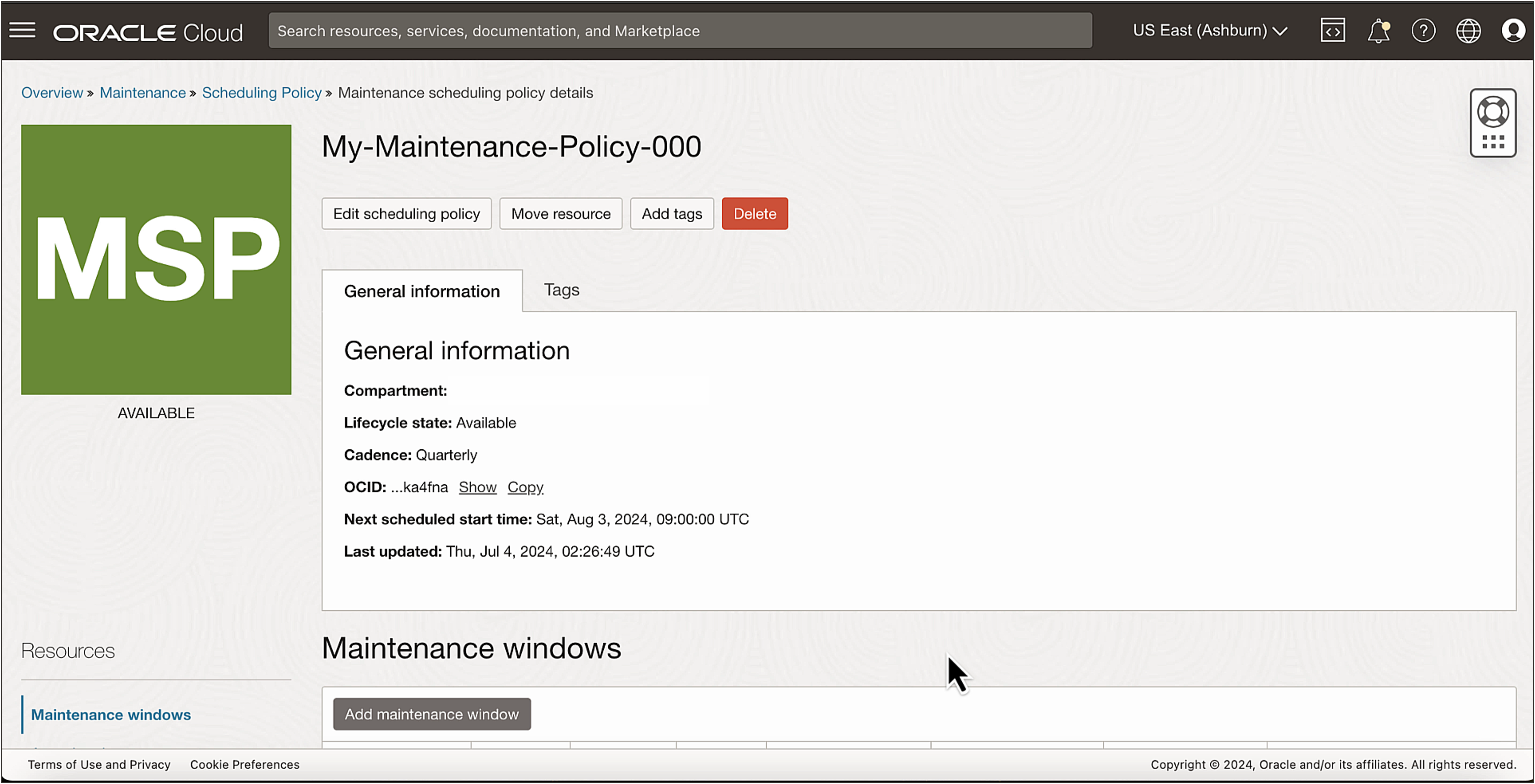 Illustration présentant la stratégie de programmation de maintenance créée