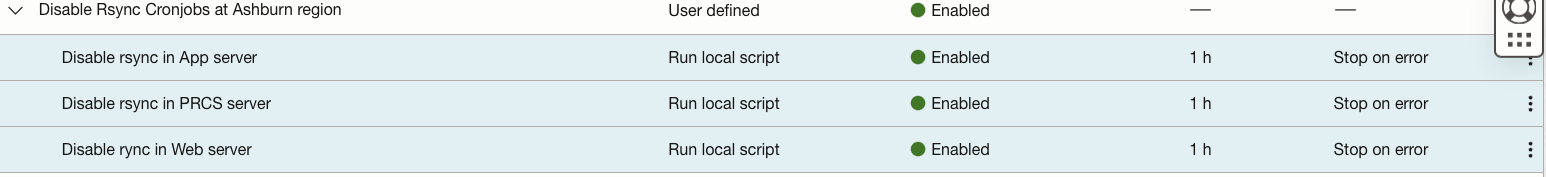 Désactiver les travaux Cronjobs de synchronisation dans la région Ashburn ajoutée 