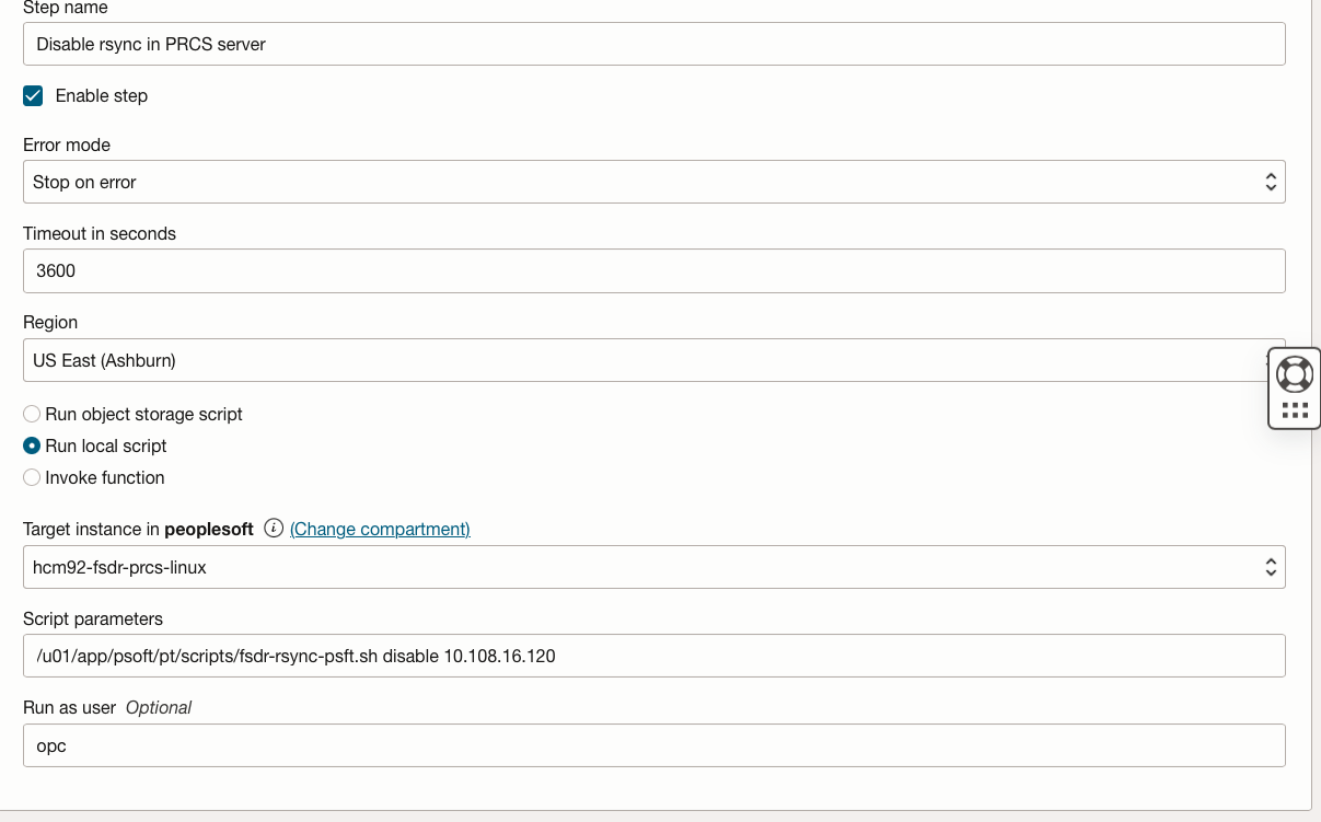Désactiver rsync dans le serveur PRCS Linux