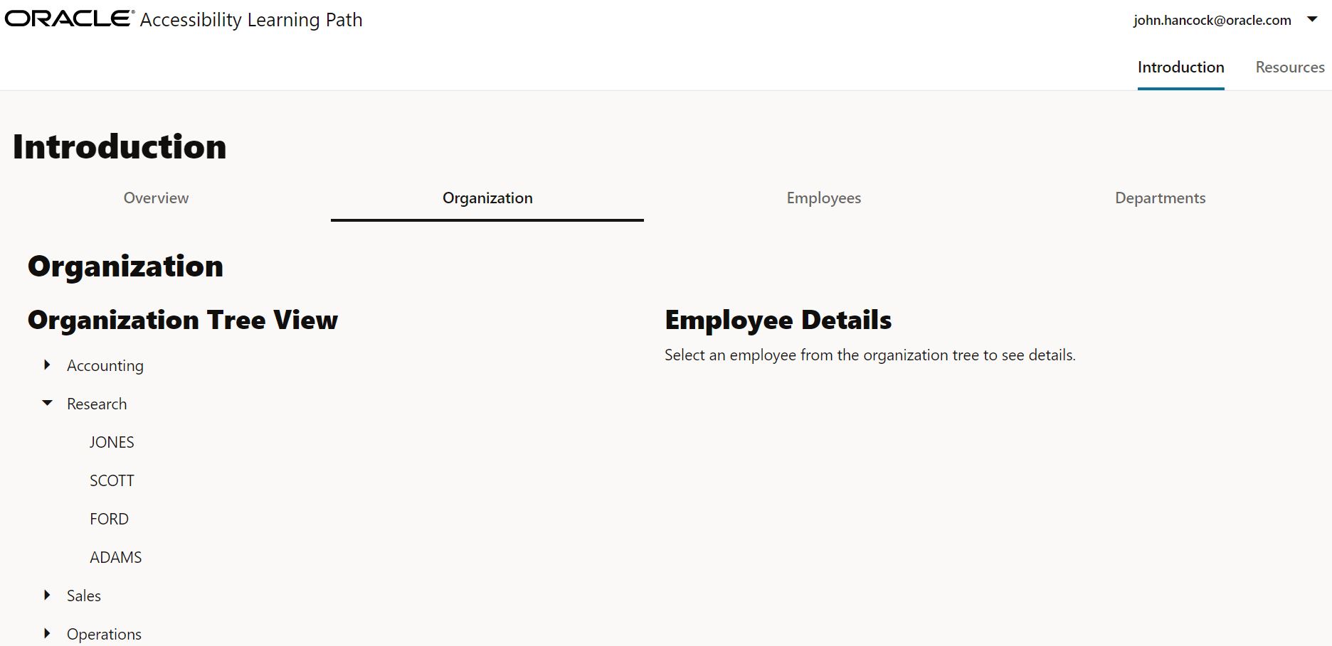 Page Organisation avec en-têtes HTML corrects