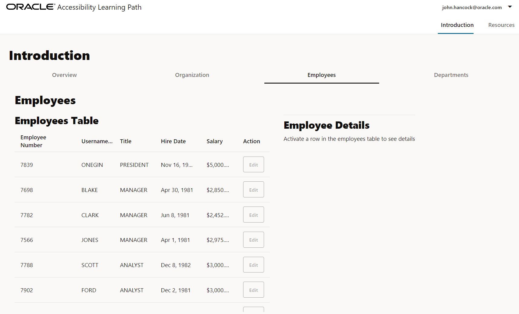Page Employés après