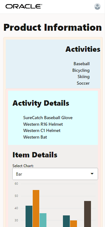 L'application affichée pour une petite taille d'écran