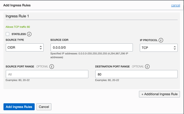 Ajouter une règle entrante