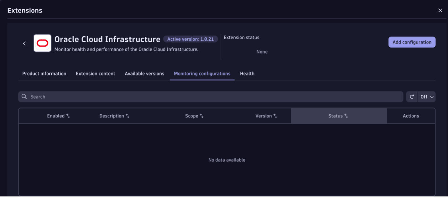 Ajouter la configuration Ajouter la configuration