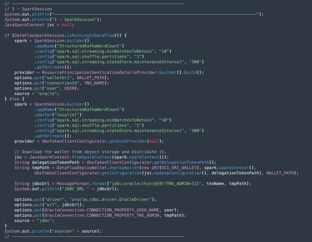 Code d'initialisation Spark