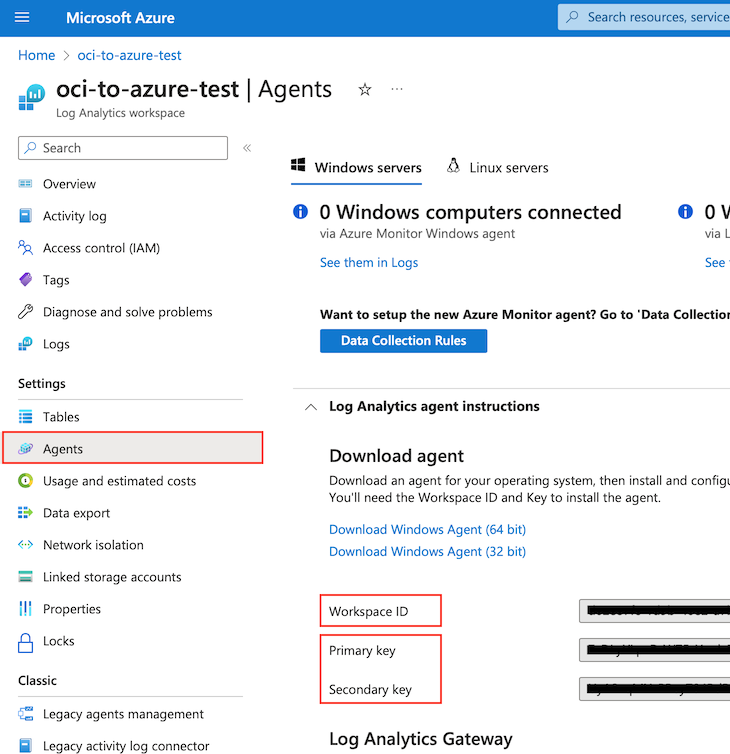 Image de l'agent d'espace de travail Azure Log Analytics