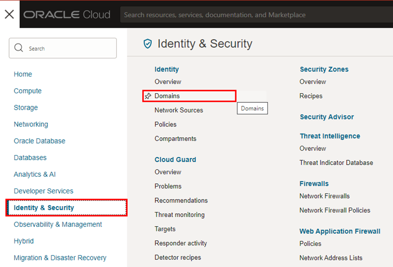 Modifier le rôle d'application lors de la configuration d'Oracle Integration