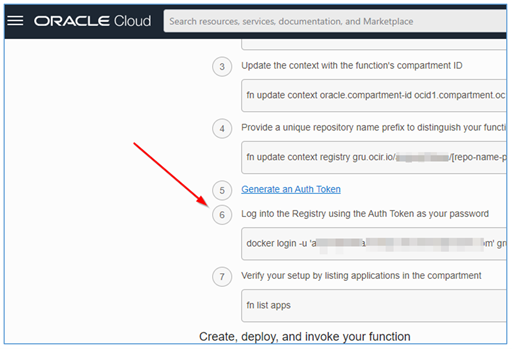 Menu de la fonction Get Started
