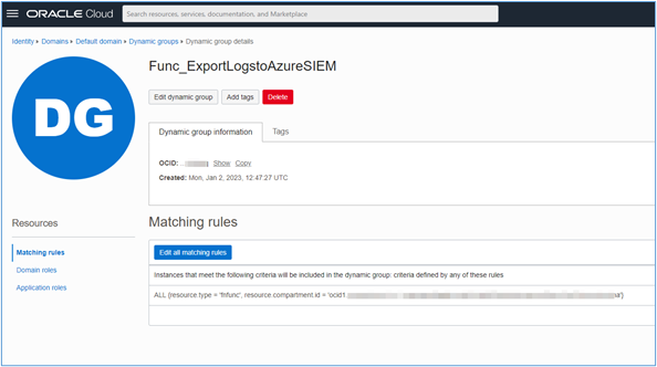 Configurer votre groupe dynamique pour Functions