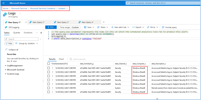 Incidents SIEM en cours de création