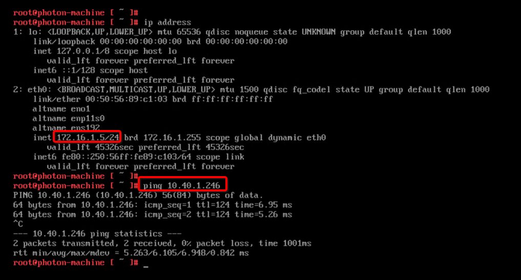 Validation du trafic de la machine virtuelle NSX d'Oracle Cloud VMware Solution vers la machine virtuelle JumpHost dans OCI Figure 10