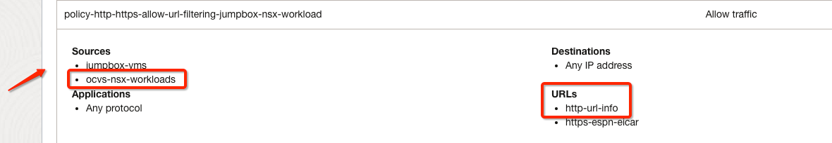 Règle de sécurité sur le pare-feu OCI Network Firewall Figure 14