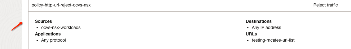 Règle de sécurité de filtrage d'URL sur le pare-feu OCI Network Firewall Figure 29