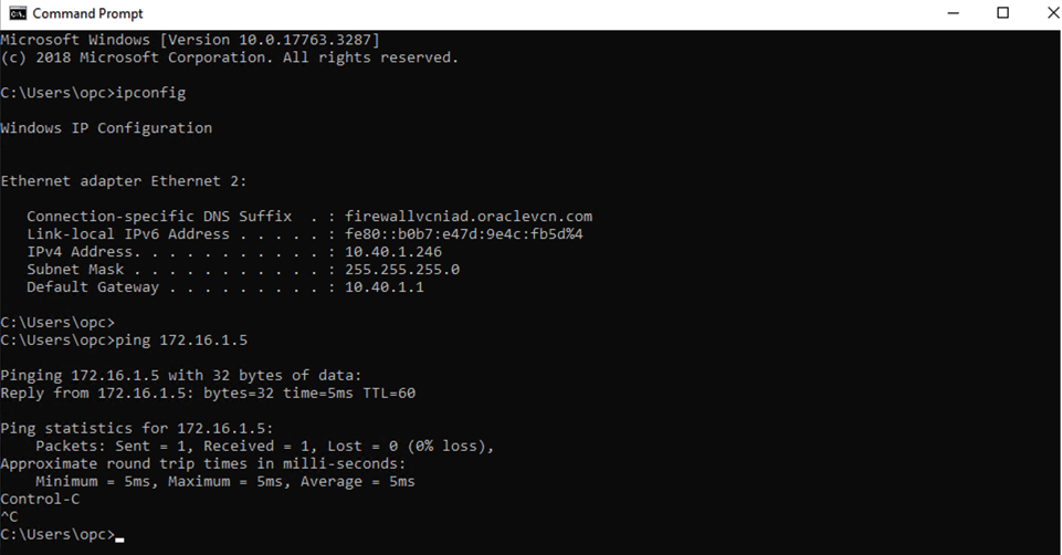 JumpHost VM in OCI to Oracle Cloud VMware Solution NSX workload VM traffic validation Figure 9
